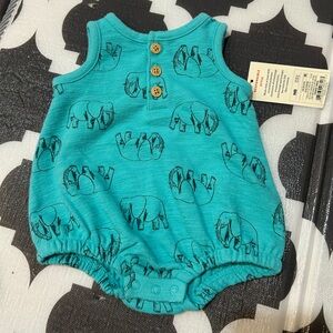 Cat & Jack Turquoise Elephant Bodysuit